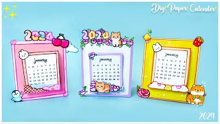 How to make 2024 desk Calendar DIY Paper Calendar Paper Mini Calendar Paper Crafts for School [upl. by Zeidman]