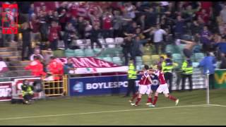 Goal Conan Byrne 4th vs Shamrock Rovers 09082013 [upl. by Ayhdnas]