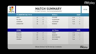 Stowe 1st XI vs St Andrews 1st XI [upl. by Creath]