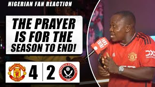 MANCHESTER UNITED 42 SHEFFIELD  Henry  NIGERIAN FAN REACTION  Premier League 202324 HIGHLIGHT [upl. by Garrott493]