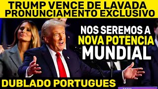 TRUMP FAZ SEU PRONUNCIAMENTO OFICIAL APÓS SER ELEITO O NOVO PRESIDENTE DOS ESTADOS UNIDOS [upl. by Atsahc]