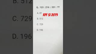 Missing number RPF Si PYQ 2019  ytshorts shorts [upl. by Ikcaj31]