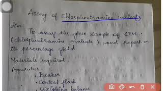 Assay of Chlorpheniramine maleate as per B Pharm Syllabus in 7 min [upl. by Christianna]