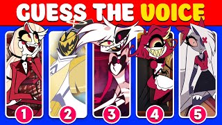 Guess Hazbin Hotel Characters By Voice 🎤🔊  Adam Alastor Charlie Angel Dust Moxxie Husk 🏩 [upl. by Adnahsam883]