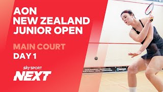 Day 1  MAIN COURT  AON New Zealand Junior Open 2021 [upl. by Claybourne]