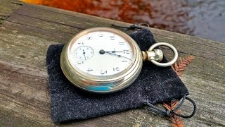 Vintage Elgin18s open face railroad pocket watch Review [upl. by Ynaffat633]