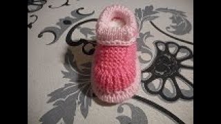 tuto tricot chaussure 03 mois [upl. by Melmon]