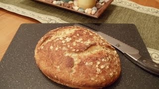 NoKnead Honey Oatmeal Bread Easy No Mixer No Yeast Proofing [upl. by Eatnoj268]