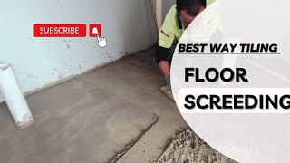 How To Cement Bed Screed A Bathroom Floor  Interior Screed  How To Install Floor Screed [upl. by Sirromad]