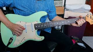 VIDEO 3 Squier Strato Affinity Surf Green Modificada à venda SPECS NA DESCRIÇÃO [upl. by Swarts557]