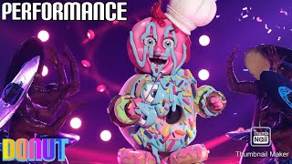 Donut Performs quotHooked On A Feelingquot By Blue Swede  Masked Singer  S10 E6 [upl. by Ronn731]