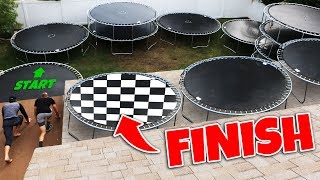 We Built a Trampoline Race Track in our Backyard [upl. by Aisenat]