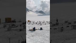 Visiting the doggies on an Alaskan glacier [upl. by Eillim]