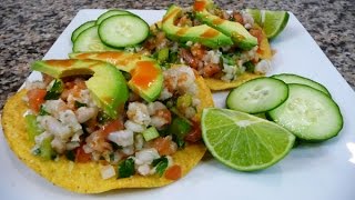 Receta Facil de Ceviche Tilapia con Camarones [upl. by Sosthina]