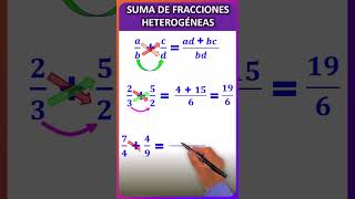 Suma de fracciones heterogéneas ejercicios resueltos  Suma de fracciones con distinto denominador [upl. by Eart448]