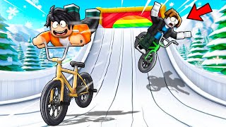 Ice MEGA RAMP Challenge In BIKE OBBY Roblox [upl. by Karalynn229]