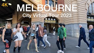 Melbourne City CBD Virtual Tour 2023 4K Australia [upl. by Natsirhc]