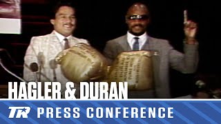 Marvin Hagler amp Roberto Durans Legendary NYC Press Conference  BOXING THROWBACK [upl. by Mehelhteb]