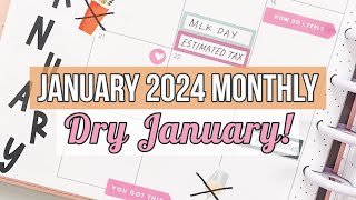 January 2024 Monthly Plan With Me amp Dry January Tracker Happy Planner [upl. by Onaireves]