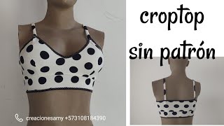 😍😍como hacer brasier croptop bralette corpiñosin moldes sin varillas O aros utilizando retazos [upl. by Ocirled836]