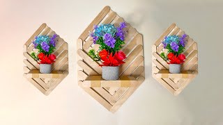 DIY Popsicle Stick Wall Decor Easy amp Beautiful Home Decoration Ideas [upl. by Nazler]