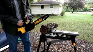 Using the DeWalt 20V Max Brushless Chainsaw to Cut Through a Walnut Log [upl. by Dalenna]