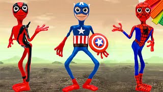 How to make Dame tu cosita mod Superhero Spider man Captain America Dead pool with clay [upl. by Nonna]