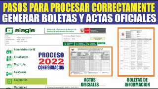 Siagie  CIERRE ANUAL proceso y configuración de BOLETAS DE INFORMACIÓN y ACTAS OFICIALES 2022 [upl. by Navar]