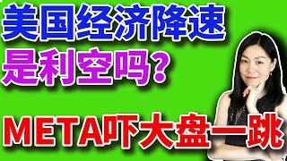 美股分析赚钱：META吓大盘一跳 美国经济降速 利好还是利空 [upl. by Ecirtaemed]