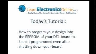 How to program your Quartus II design into the EEPROM of your DE1 Board [upl. by Aliban]