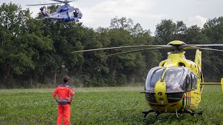 Grip 2 Zeer veel hulpdiensten en traumahelikopters met spoed bij grote stormramp in Leersum [upl. by Amlez]