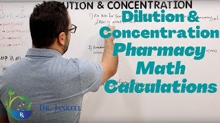 Dilution and Concentration Q1xC1  Q2xC2 For Pharmacy Technicians amp StudentsPTCB amp Naplex Exams [upl. by Gherlein]