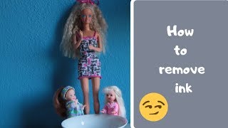 How to remove ink from Barbie doll feet  Easy solution that works  english [upl. by Bruns50]