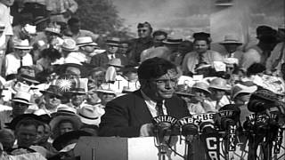 Wendell Willkie arrives in his home town and formally accepts the Republican PresHD Stock Footage [upl. by Krahling]