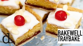 Iced Bakewell Tart Tray Bake  delicious Magazine [upl. by Oirrad237]