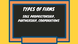 Types of FirmsSole Proprietorships PartnershipsCorporations [upl. by Hanyaz]