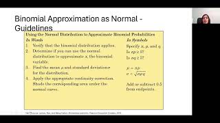 W11L3 Normal Approximation of Binomial [upl. by Eitsym]