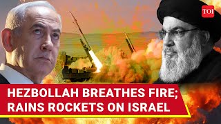 Dozens Of Hezbollah Rockets Batter Israel As Nasrallah Revenge Fire Rages IDF Confirms Impact [upl. by Sucitivel]