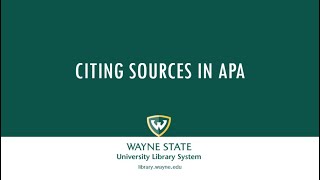 Citing Sources in APA Format [upl. by Merrick859]