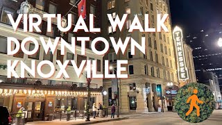 Downtown Knoxville Night Walk  Gay Street and Market Square  4K  Virtual Walk [upl. by Benji]