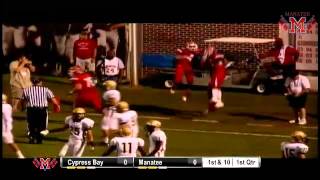 Manatee QB Cord Sandberg 15 Yard TD Pass to WR Kelvin McKnight [upl. by Aihsik570]