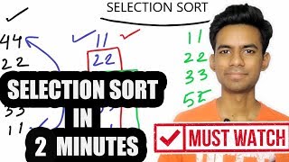 SELECTION SORT ALGORITHM  HINDI TRICK TEACHER [upl. by Tamah]