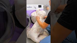 Quick guide to washing a duvet in the machine ✨🧼 shorts machine asmr washing viralchannel fyp [upl. by Fleeta]