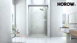 HOROW BE6076 BN 60Inch Frameless Sliding Glass Easy to Clean amp Durable Shower Door [upl. by Ahseat]