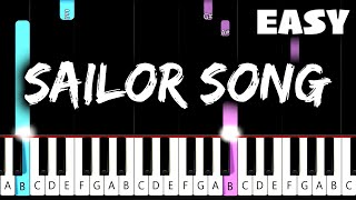 Gigi Perez  Sailor Song  EASY Piano Tutorial [upl. by Bever]