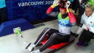 Felix Loch GER Wins Mens Luge Gold  Vancouver 2010 Winter Olympics [upl. by Zetnwahs]