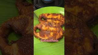 Vanjaram Fish Fry  ఆంధ్రా చేపల వేపుడు🤤  Recipe in Description  Andhra Style Seer Fish Fry shorts [upl. by Anertak]