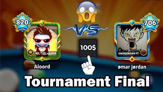 loord ayman vs omar jordan 😍 Tournament Final on 100 Pro 8 ball pool [upl. by Adelind]