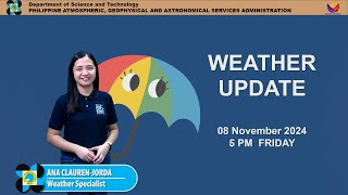 Public Weather Forecast issued at 5PM  November 8 2024  Friday [upl. by Ocirred]