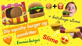 😃DIY BURGER OG POMFRITTER SQUISHIES  ketchup slim😃 [upl. by Haymo288]